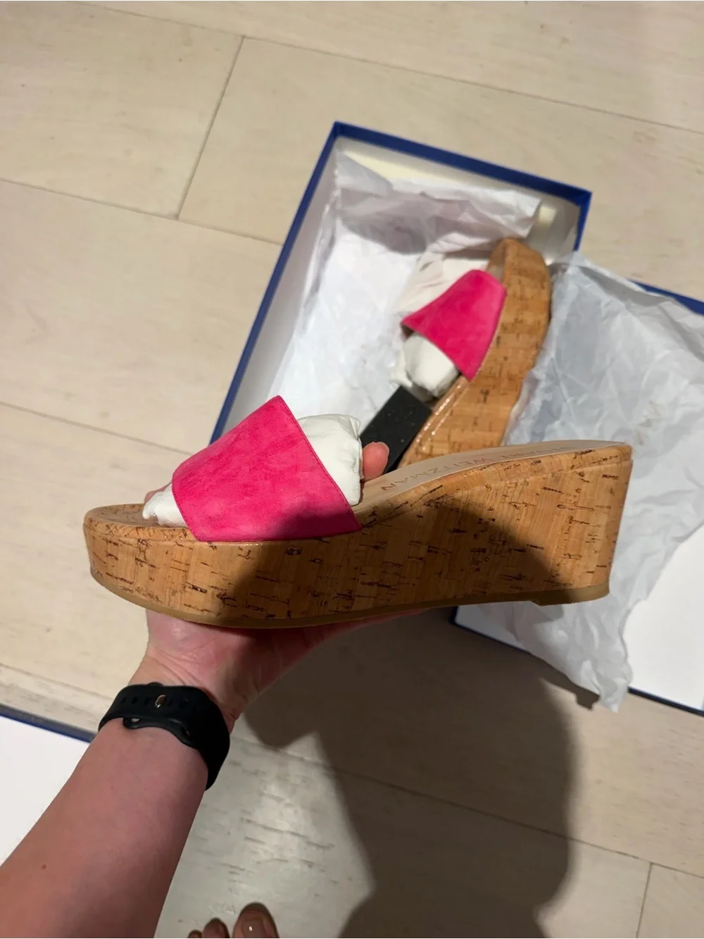 Stuart Weitzman Summer Wedge Magenta - Picture 2 of 5
